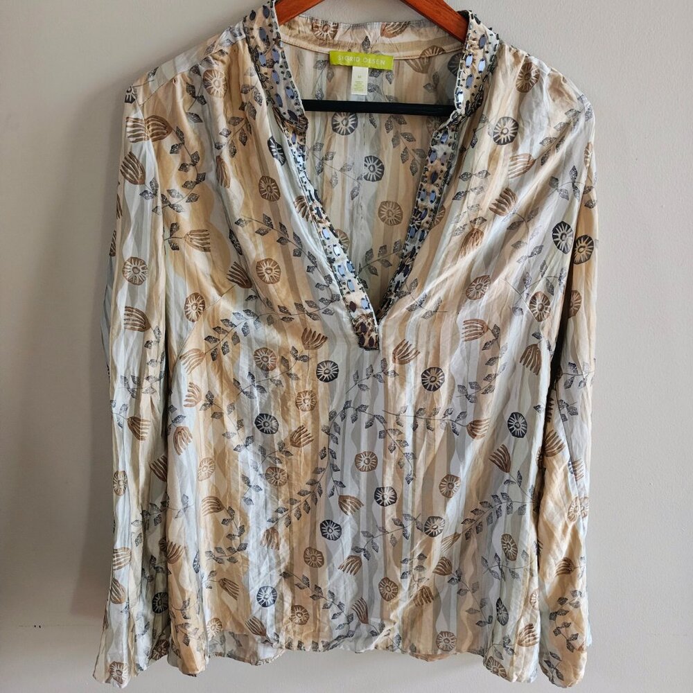 Vintage Embellished Silk Blouse - Picture 4 of 11